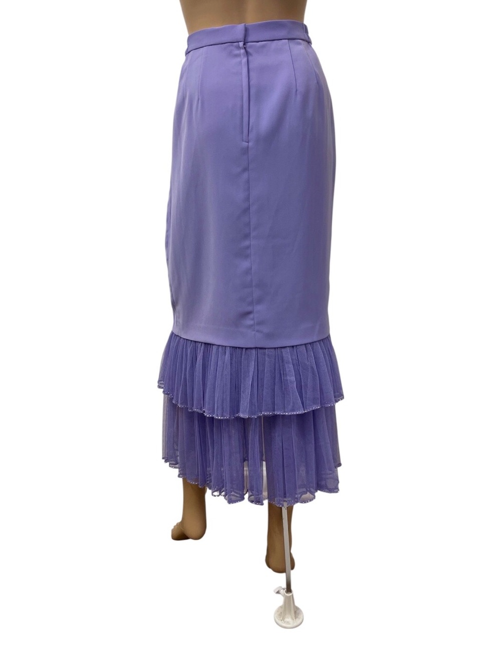 Mariella Ferretti Lavender Layered Ruffle Women's Skirt, 12 - Picture 3 of 10